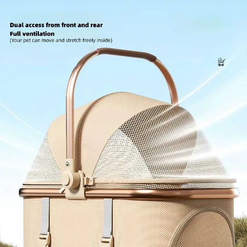 2026 New One Click Foldable Pet Stroller Portable Separable Light Weight Universal Outdoor Travel for Cats and Dogs Pet Stroller