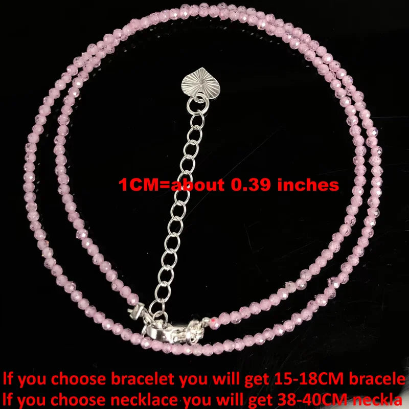 Fashion Women Bracelet necklace 2-3mm mini Cut angle beads tourmaline agate zircon natural pearl crystal Beaded Jewelry gift
