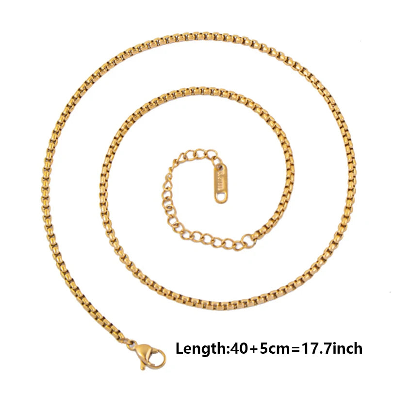 10pcs/Lot Gold Color Stainless Steel Chain 45cm Adjustable Necklace Width 1.2/1.5/1.6/2.2/2.5/3mm Men Women Jewelry Chain Bulk