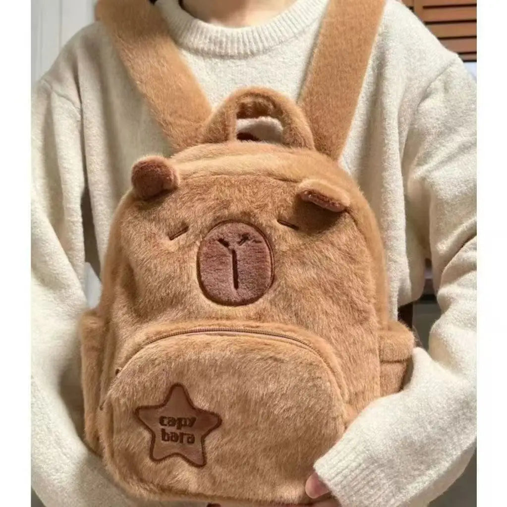 Cute Soft Plush Capybara Backpack Girl Fashionable Crossbody Bag for Women Kawaii Shoulder Bag for Children Gifts for Girlfriend