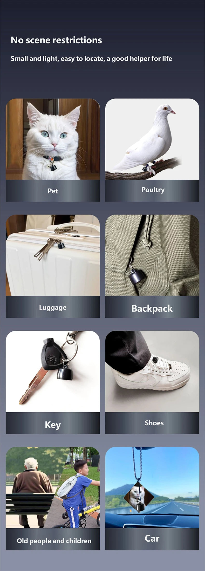 Mini GPS Pet Tracker Global Locator Compatible With Android ISO For Dogs Cats Birds 3 Days Movement Tracking Device
