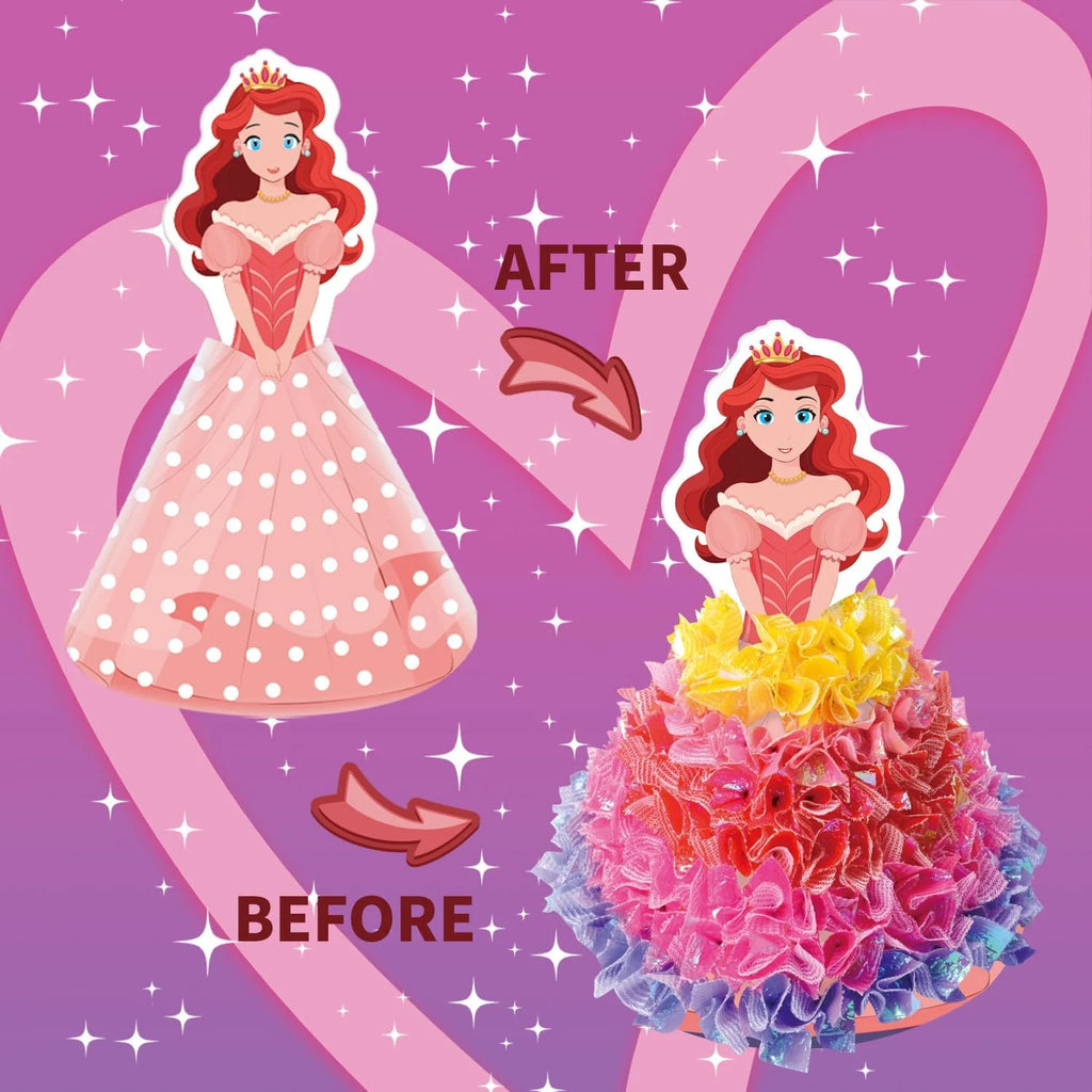 3D Princess Poke Art Craft Kit, 800Pcs Fabric Pieces DIY Poking Toy, Kids Educational Handmade Art Set Girls Birthday Gift