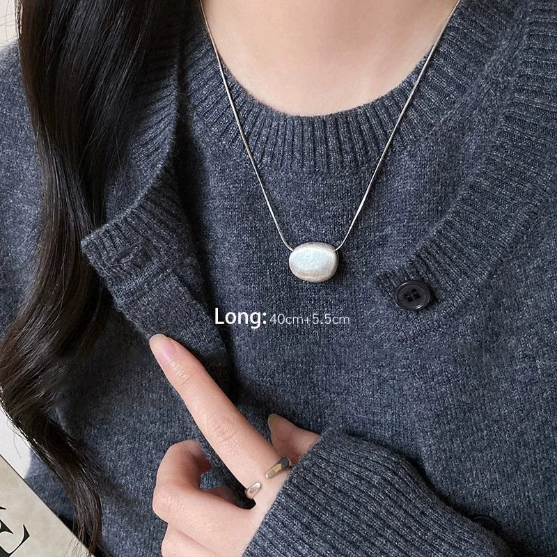 VENTFILLE 925 Sterling Silver Bead Geometry Necklace for Women Girl Korean Design Versatile Choker Jewelry Dropship Wholesale