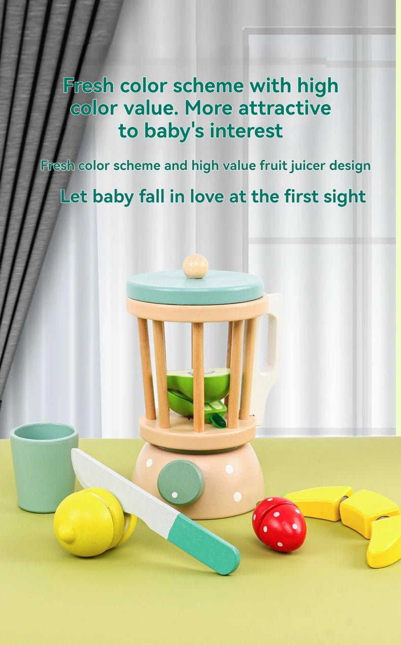 Kid Wooden Kitchen Pretend Play Toy Simulation Wooden Coffee Machine Juicer Toaster Machine Mixer Early Learning Educational