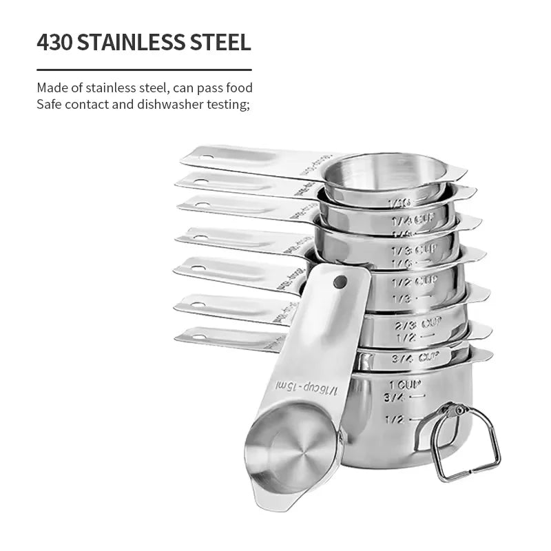 stainless steel measuring cup and spoon  Teaspoon measuring tools for cooking and baking
