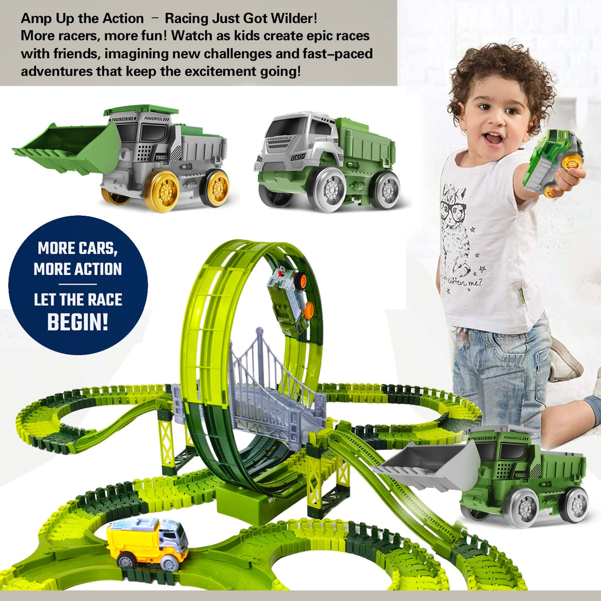 Dinosaur Toy Race Track Featuring Flexible Tracks Electric Cars Magic Climbing Flexible Rail Car Educational Puzzle Toy for Kids