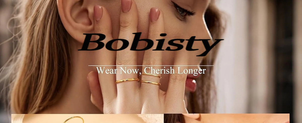 Bobisty 8Pcs 1MM 2MM Stainless Steel Rings for Women Men Minimalist Fashion Dainty Plain Thin Knuckle Stacking Thumb Rings Set