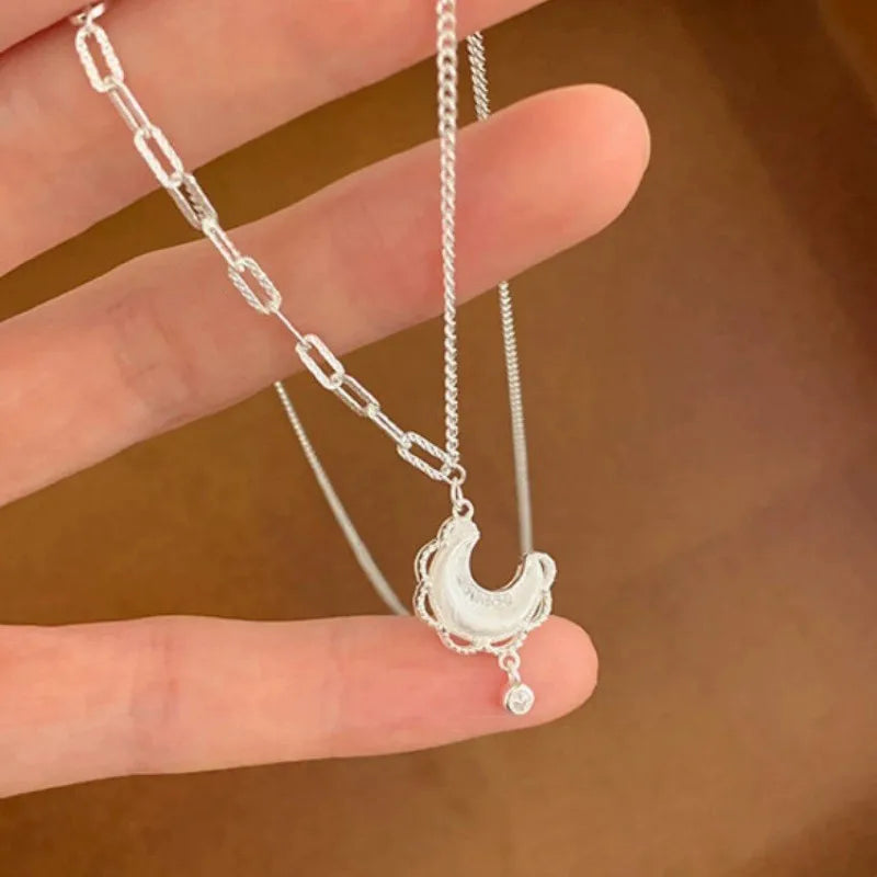 VENTFILLE 925 Sterling Silver Bead Geometry Necklace for Women Girl Korean Design Versatile Choker Jewelry Dropship Wholesale