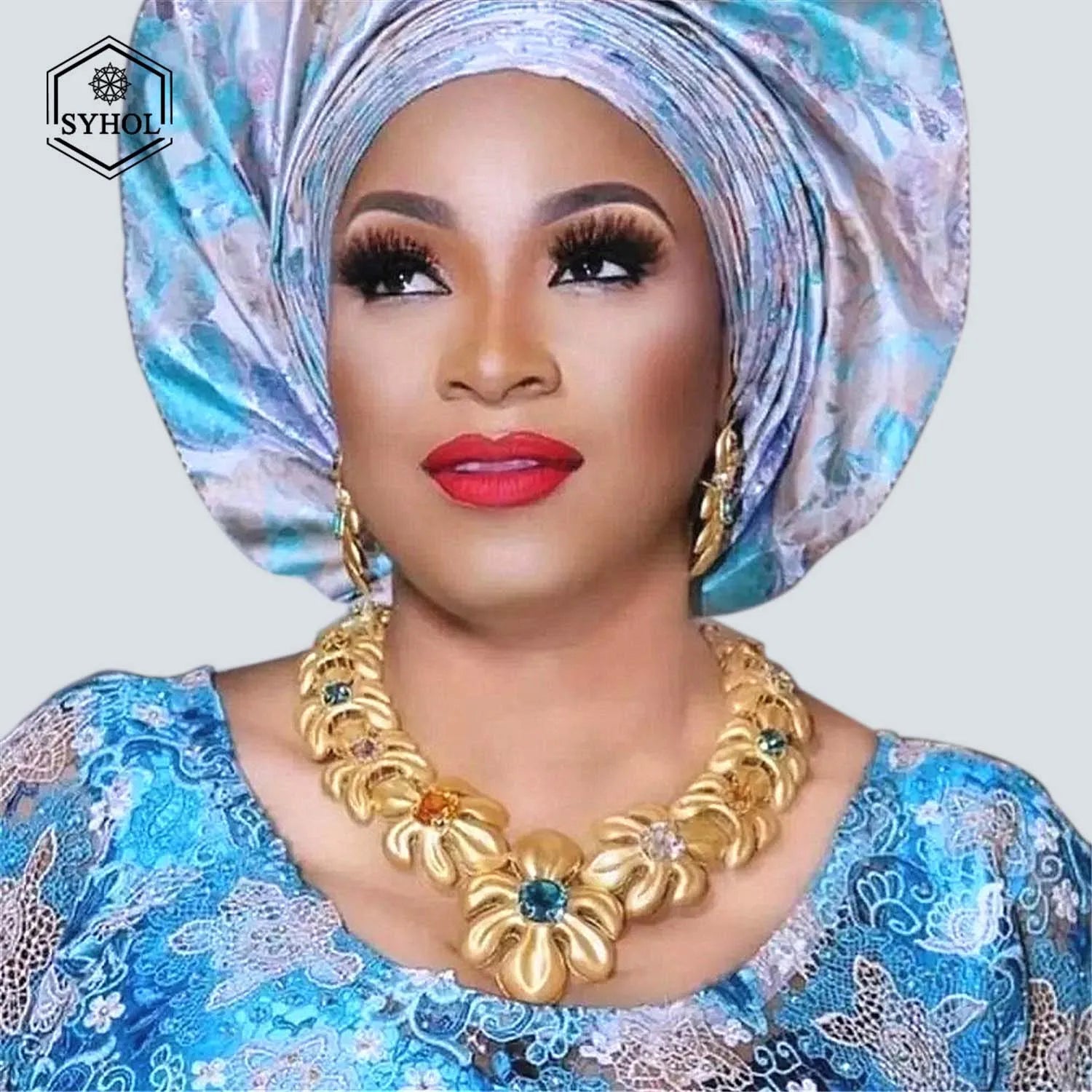 Dubai Gold Plated WomenJewelry Set Colorful Created Stone Necklace Nigerian Wedding Bijoux Gold Jewelry 24k Original