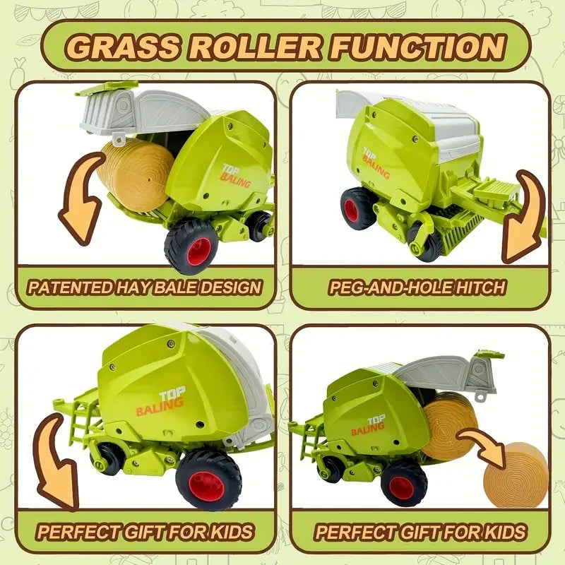 Large Scale Tractor Toys DIY Farmer Car Playset Toy Transport Trailer Engineering Birthday Gifts