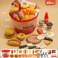 Children Food Kitchen Toys Set Girl Pretend Play House Simulation Bread Burger Pizza Cooking Game Kitchen Play Props Accessories