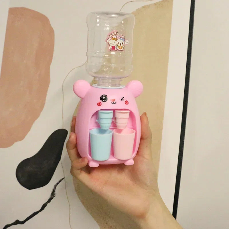 Children Cute Kapibara Water Dispenser Toy with Dual Cup Cartoon Cold/Warm Water Juice Drinking Fountain Simulation Kitchen Toys