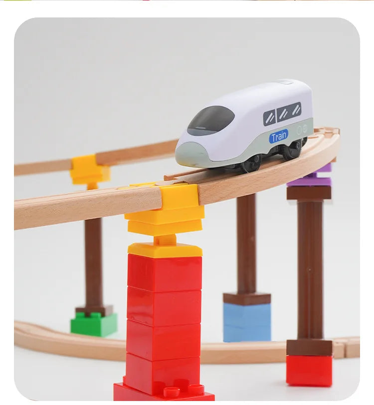 All Kinds Connectors Wooden Train Track Accessories Universal Plastic Building Blocks Adapters Fit for Brand Wooden Track Toys