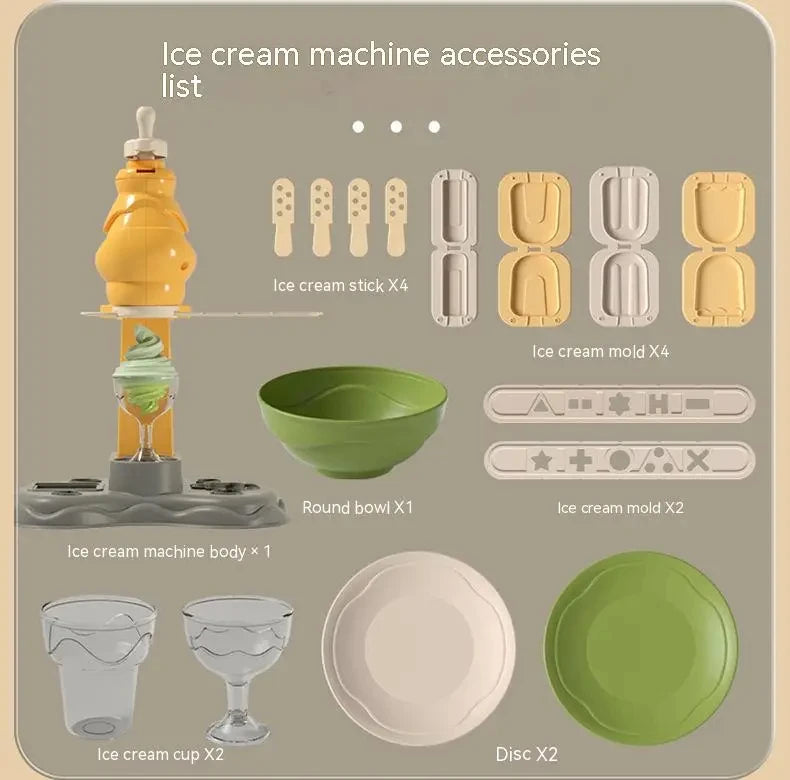 3D Plasticine Mold Modeling Clay Noodle Maker Diy Plastic Play Dough Tools Sets Toys Ice Cream Color Clay for Kids Birthday Gift