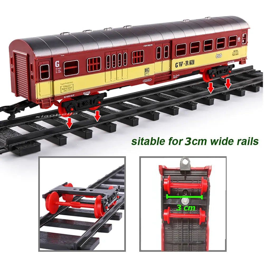 3cm Width wheel Train Track Cargo Car Carriage Wagon Model Guage Accessories DIY Toy Classic Electric Trains Rail King Trian Set
