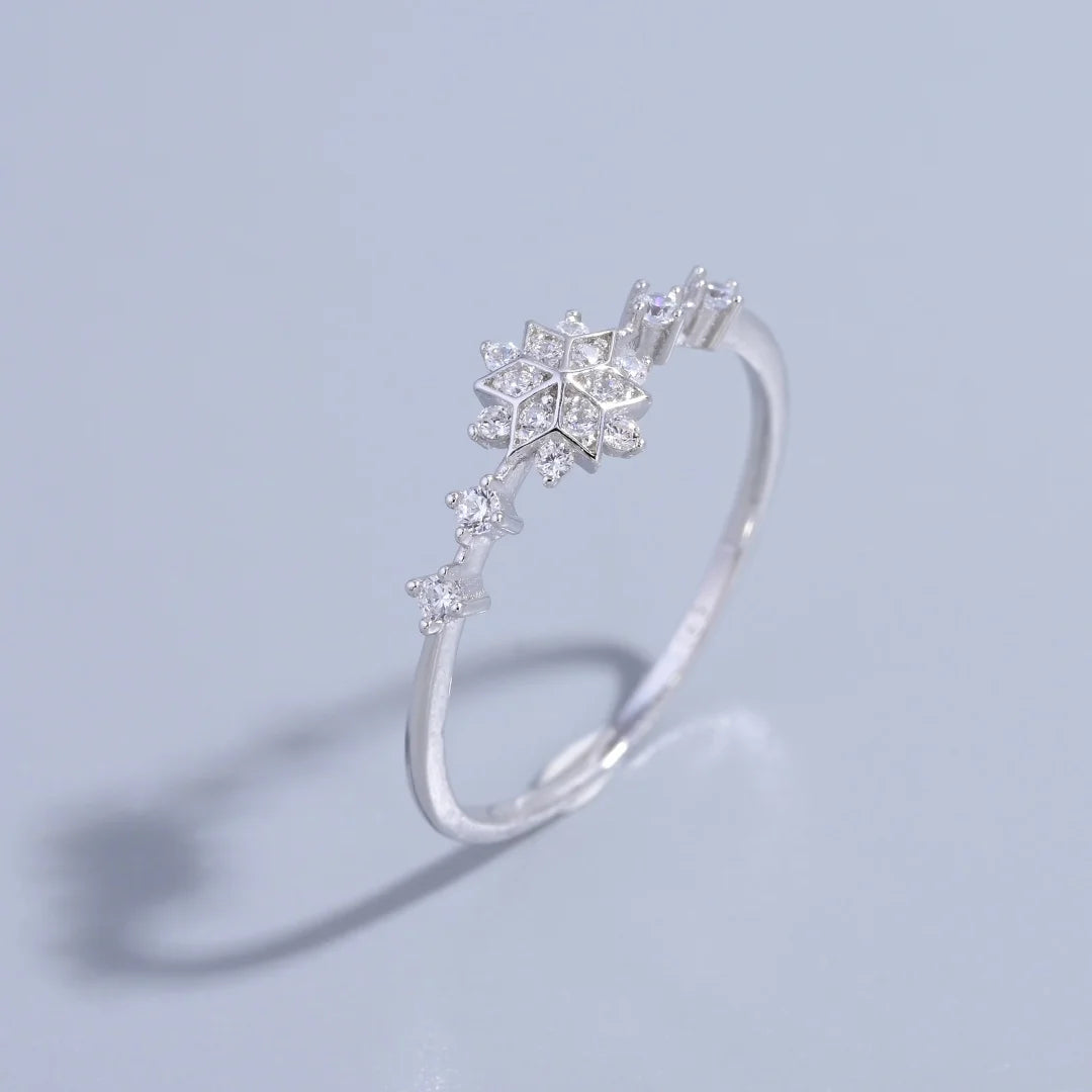 S925 Sterling Silver French Luxury Zircon Ring for Women,Simple Fashionable Jewelry Gifts Accessories Wholesale Dropshipping