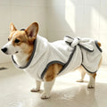 Coral Fleece Pet Bathrobe Towel Absorbent Tie Up Style Dog Bath Towel Comfortable Hooded Pet Drying Towel Dog Cat Pet Products