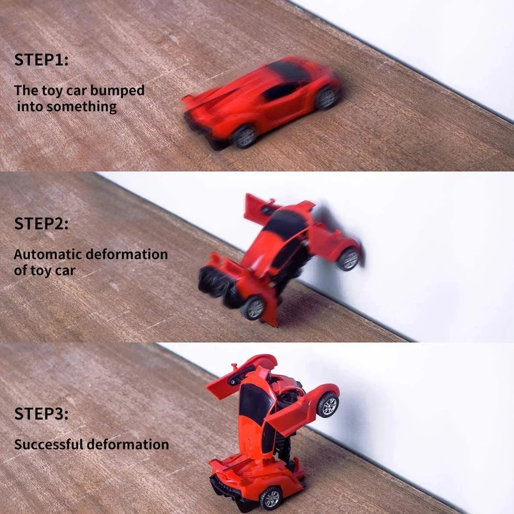 Mini 2 In 1 Car Toys One-key Transformable Car Toys Automatic Transforming Robot Model Car Diecasts Toy Boys Gifts Children Toy