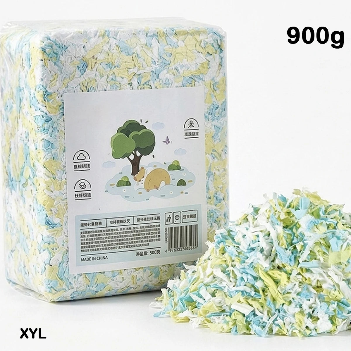 850g Paper Cotton Hamster Bedding Dust-Free Paper Fluff Large Pack Odor Control Super Absorbent Warm Pad for Syrian Hamster