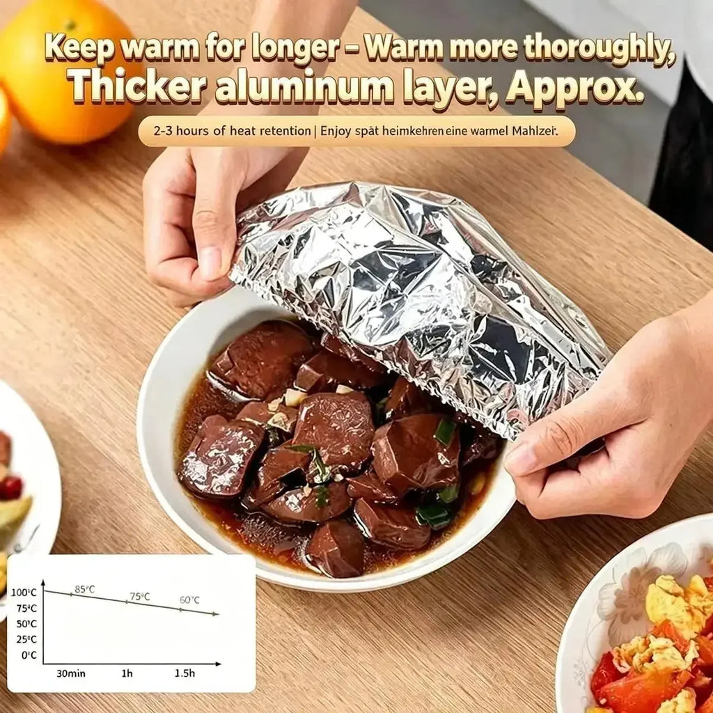 Aluminum Foil Keep Warm Covers Dining Table Food Preservation Cover Microwave Oven Heating Waterproof Oil Proof Kitchen Tools