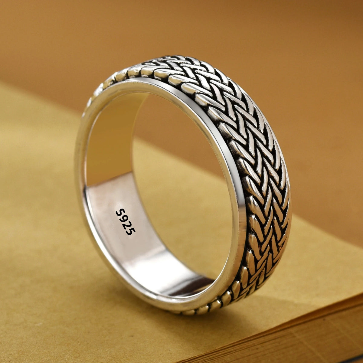 Fashion Simple S925 Sterling Silver Ring Elegant Rotating Rings for Stress Management and Fashion Enthusiasts Creativity Jewelry