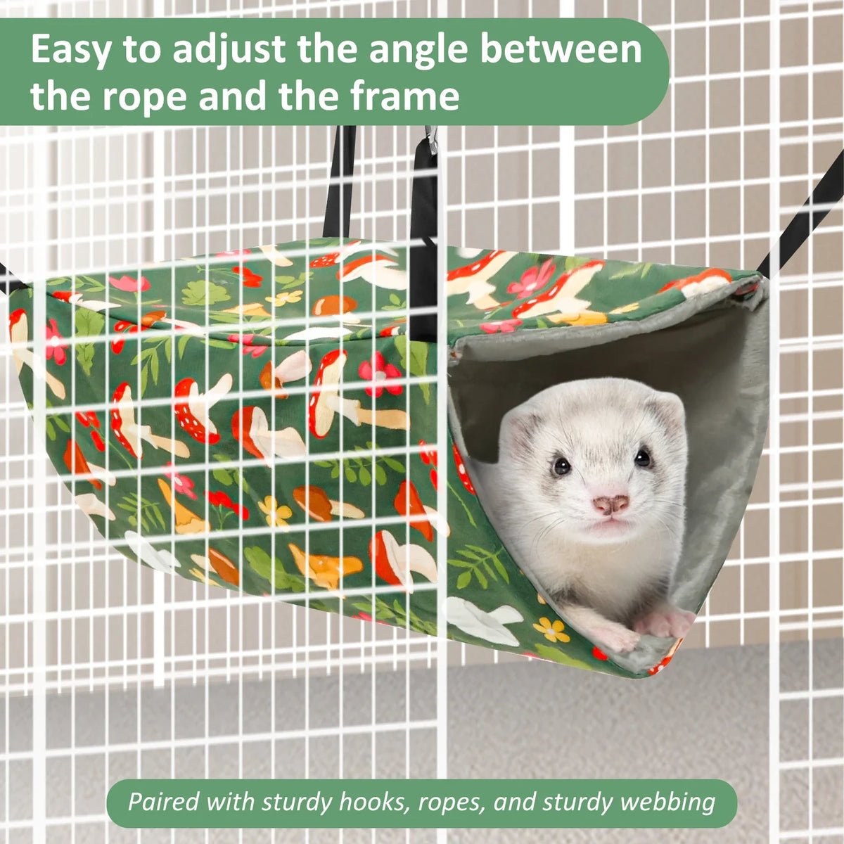 4Pcs Hamster Hammock Set Washable Guinea Pig Hideout Bed Soft Ferret Hanging Nest for Chinchilla Glider Squirrel