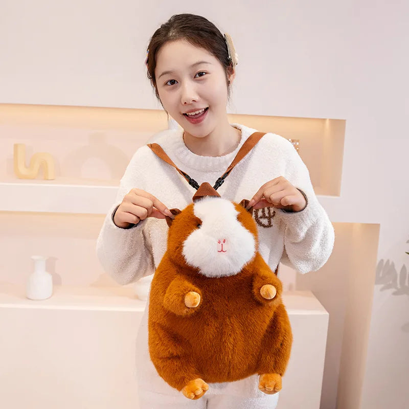 Cute Cartoon Guinea Pig Plush Backpacks Soft Stufted Dolls Kawaii Piggy Plushies Bag Student's Backpack Women's Handbag