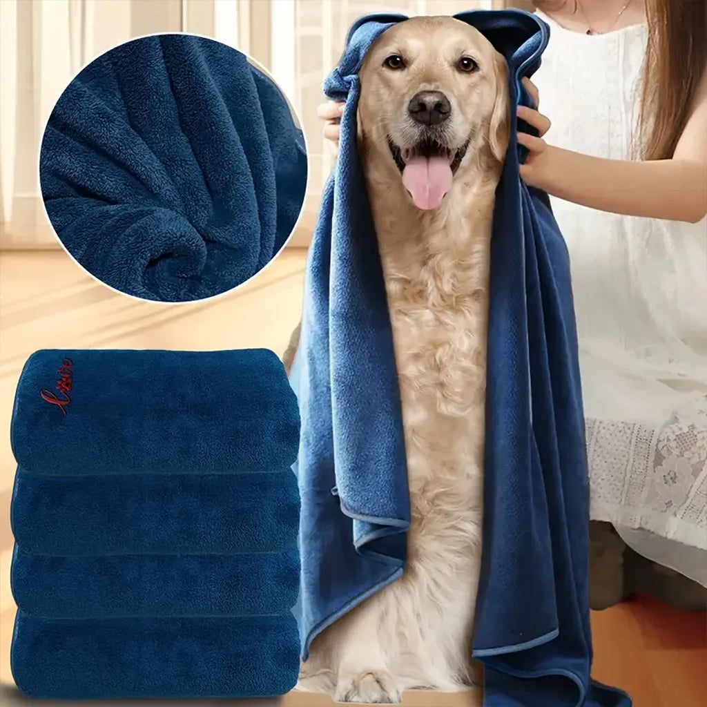 Quick Drying Dog and Cat Towels Soft Fiber Towels Bath Towel Pet Bathrobe Covenient  Cleaning Towel Pet Supplies
