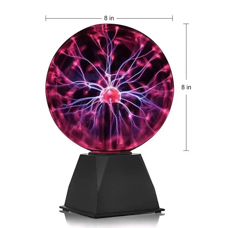 3/4/5/6/8 Inch Magic Plasma Ball Lamp LED Atmosphere Night Light Only Touch Sensitive Glass Plasma Light Bedroom Decor Kids Gift