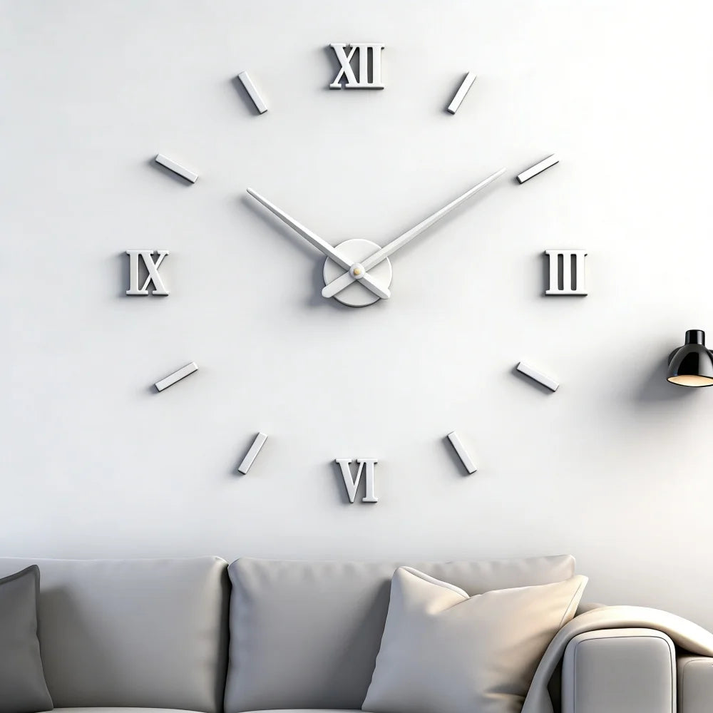2026 Modern Design Large Wall Clock 3D DIY Quartz Clocks Fashion Watches Acrylic Mirror Stickers Living Room Home Decor Horloge