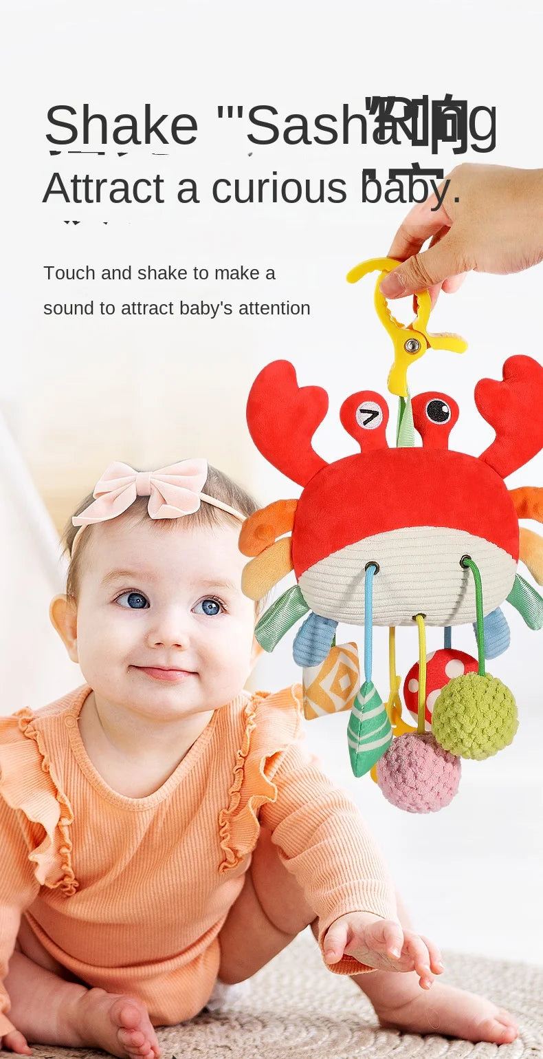 Baby Soothing Toy Crab Pull-String Stroller Charm