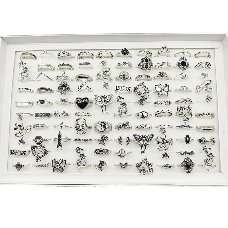 50000 Style Different Finger Rings Wholesale In Stock 100pc/Lot Hot Vintage Silver Gold Color New Alloy Joint Ring Party Women