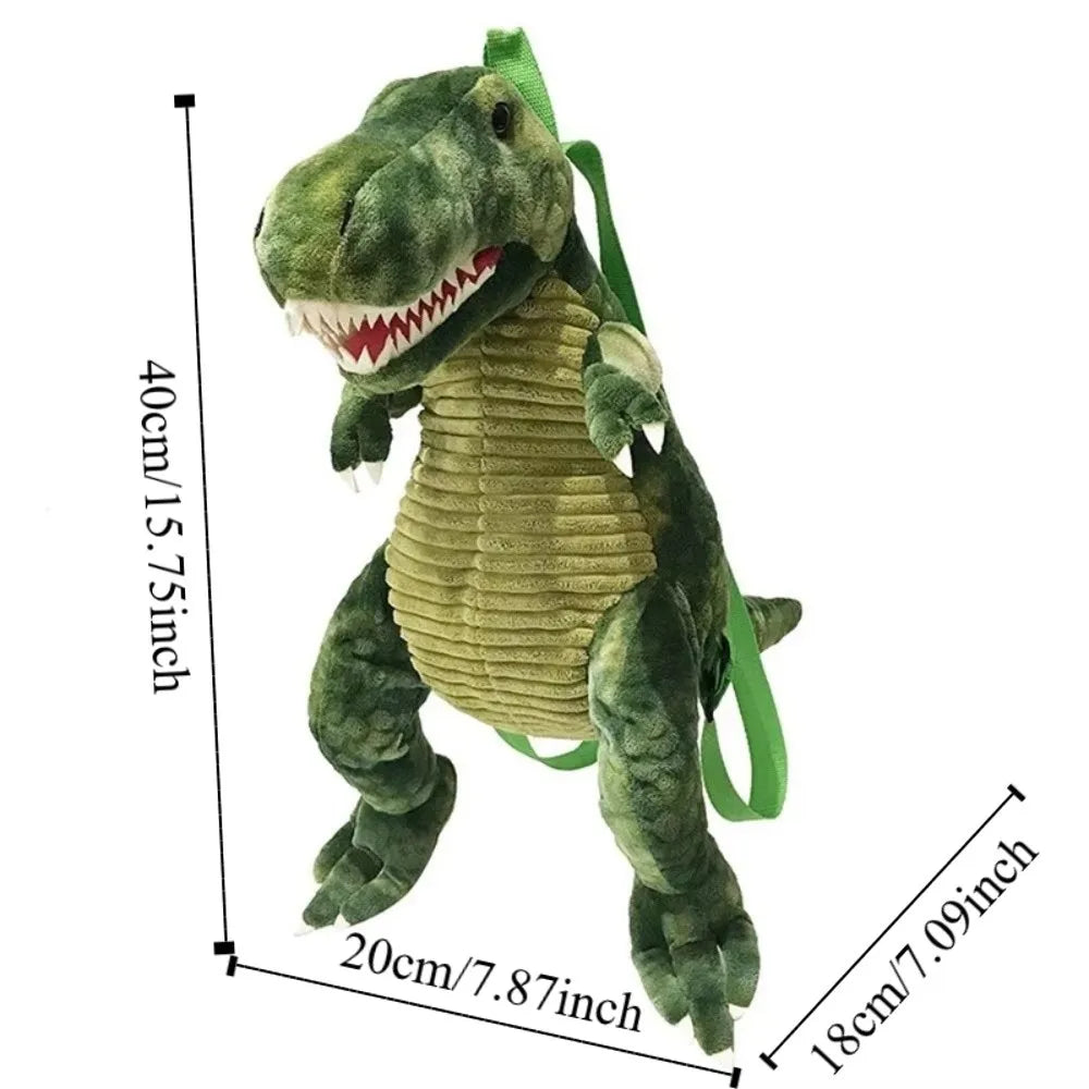 Creative Cartoon Dinosaur Backpack Simulation Dinosaur Large Capacity Plush Dinosaur Doll Adjustable Straps 40cm