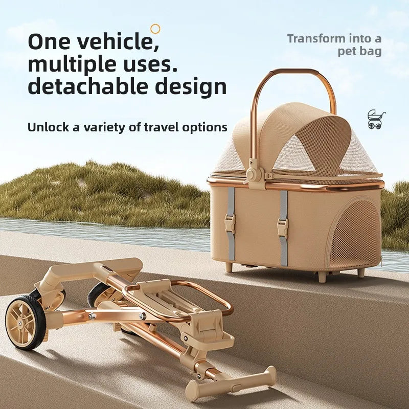 Small Medium Dog Pet Stroller Extendable Luxury Foldable Hand Push Cart Cat Global Seller Pet Stoller Cat Stroller Dog Trolley