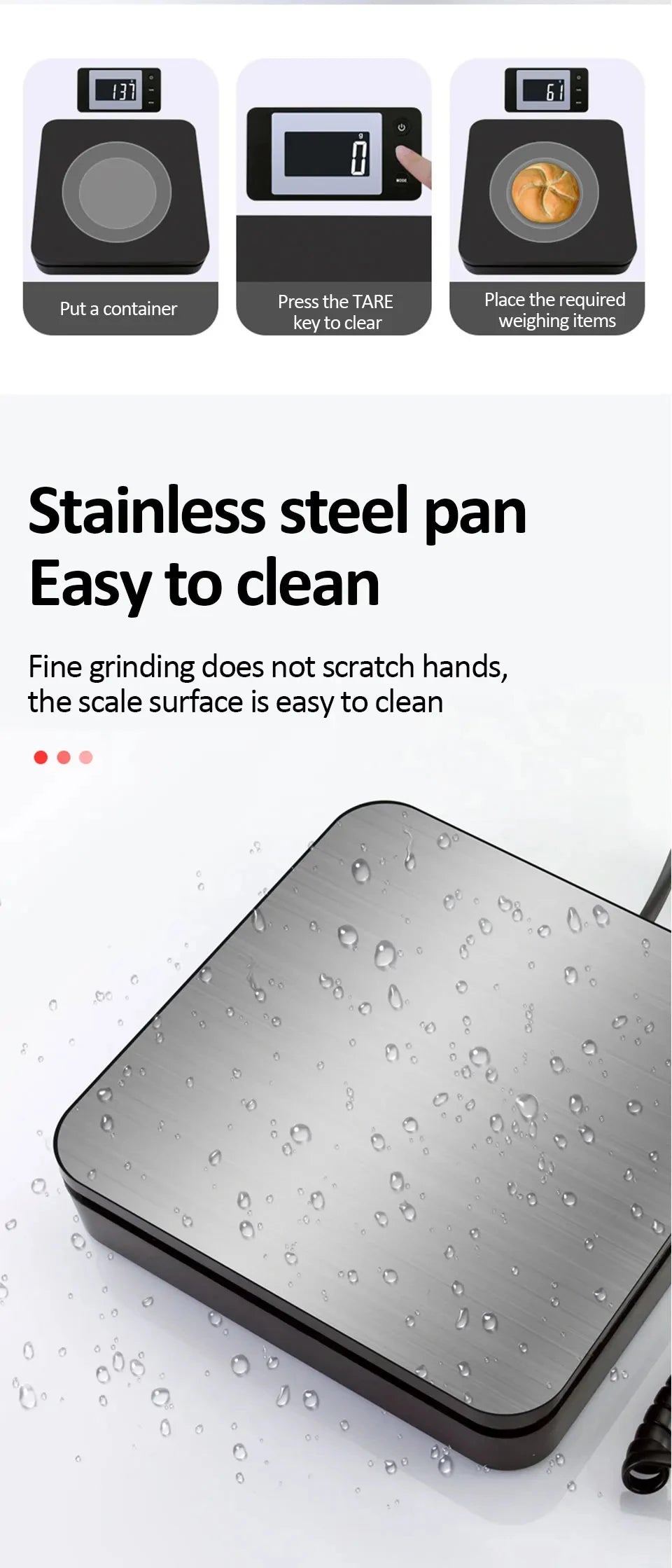 Electronic Platform Scale 50kg/2g High-precision Digital Scale Wired/Wireless Parcel Pet Express Zero/Tare Kitchen Weighing Tool