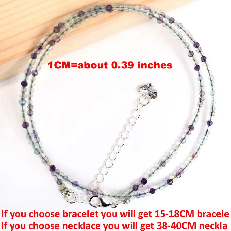 Natural Semi-precious Stone Necklaces for Women and Men Cut Angle 2mm Beads Crystal Necklace Bracelet Gem Zircon Agate Jewelry