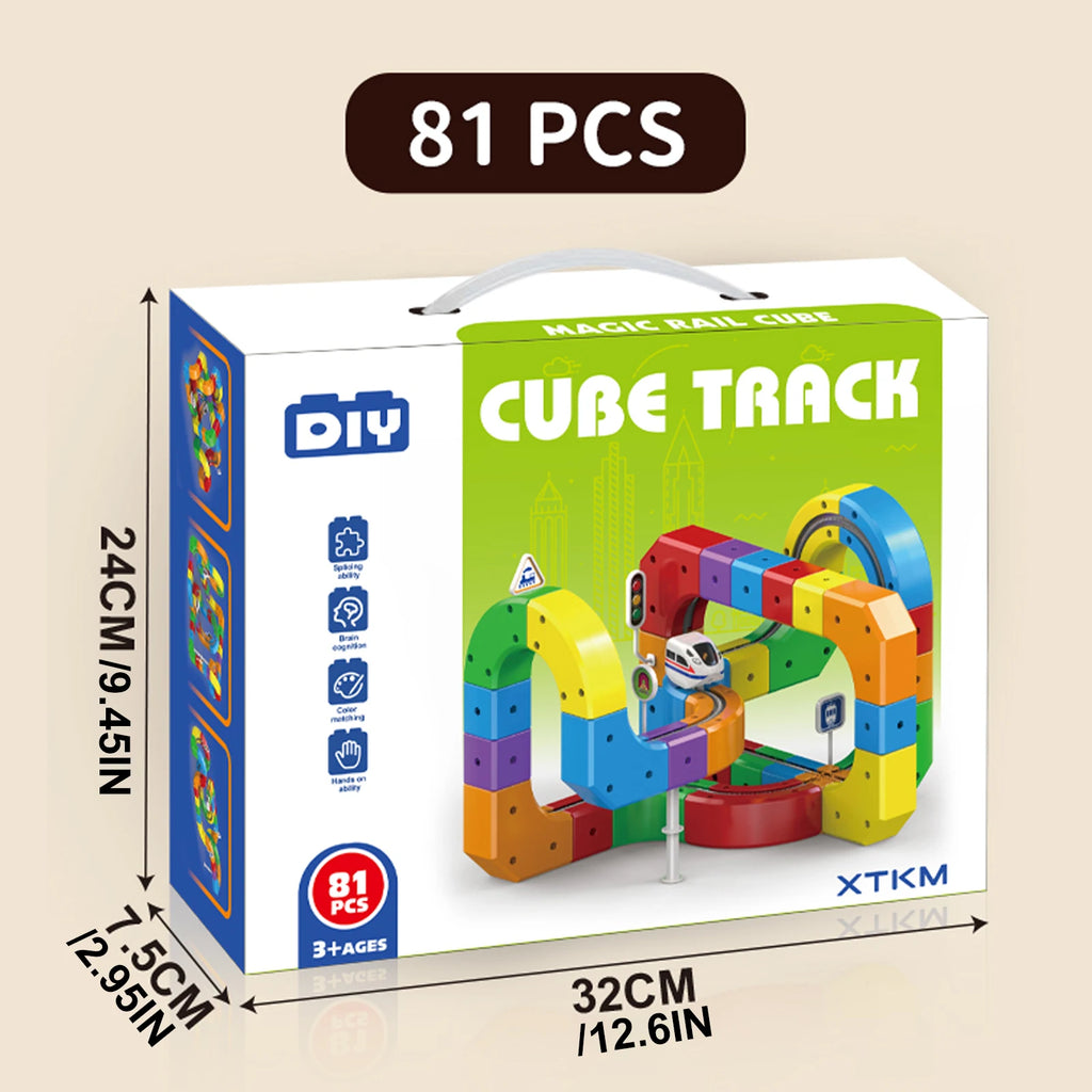 Electric Magnetic Track Set with Anti-Gravity Vehicles 100+ Pieces STEM Building Toys DIY Railway Toy Gift Box For Kids Gift