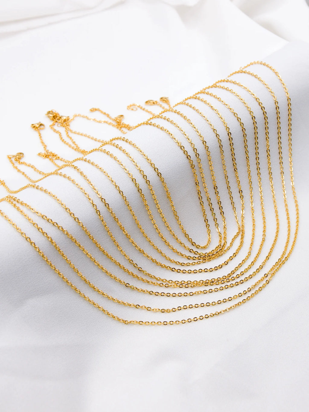 LUXUSTEEL 10Pcs/Lot Stainless Steel Chains 2mm/1mm O Shape Rolo Link Cuban Long Necklace For Women Pendant DIY Jewelry Wholesale