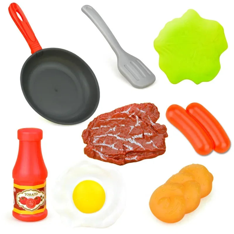 Play house cooking kitchen utensils toys kitchen simulated stir-frying pan steak food pan toys