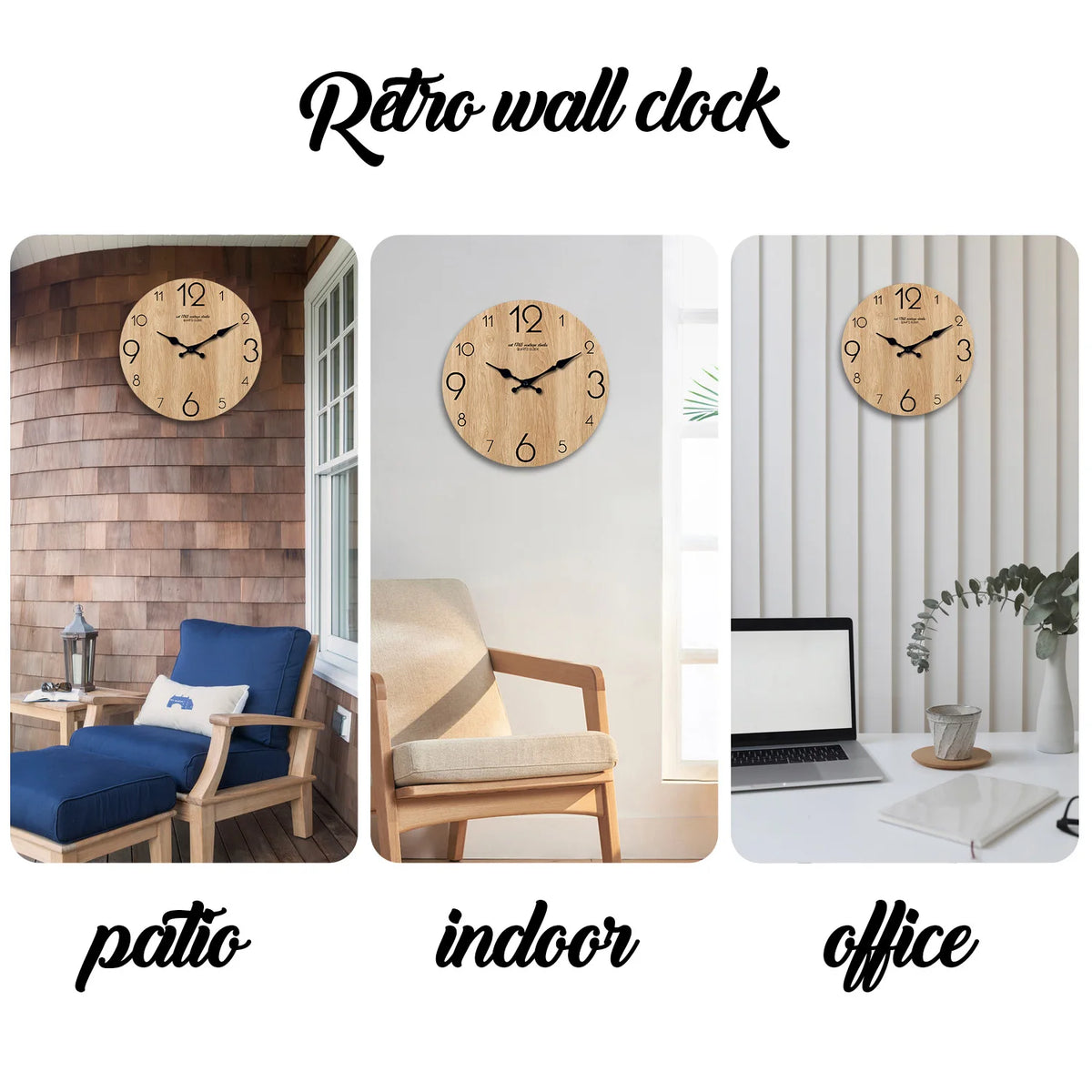 Modern Wood Grain Texture Pattern Wooden Wall Clock 10-16inch , No Second Hand Design, Silent Without Ticking, Battery Powered, Suitable for Living Room, Bedroom, Kitchen, Home Decoration, Silent Quartz Clock, Holiday Gift, M