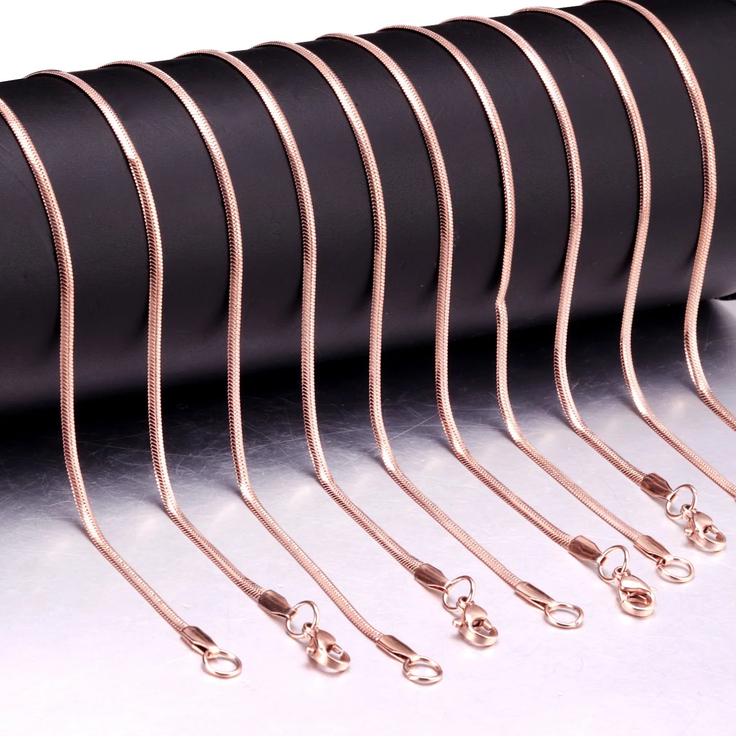 LUXUKISSKIDS 2mm 10pcs/Lots Factory Price 316L Flat Snake Necklace Chains Wholesale Stainless Steel Jewelry Waterpoof No Fade