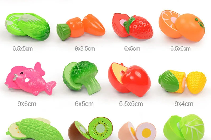 Cutting Fruits Vegetables Toys Set Game Baby Plastic Food Toy Simulated Kitchen Toy Children Pretend Play Cakes Toys Girls Gifts