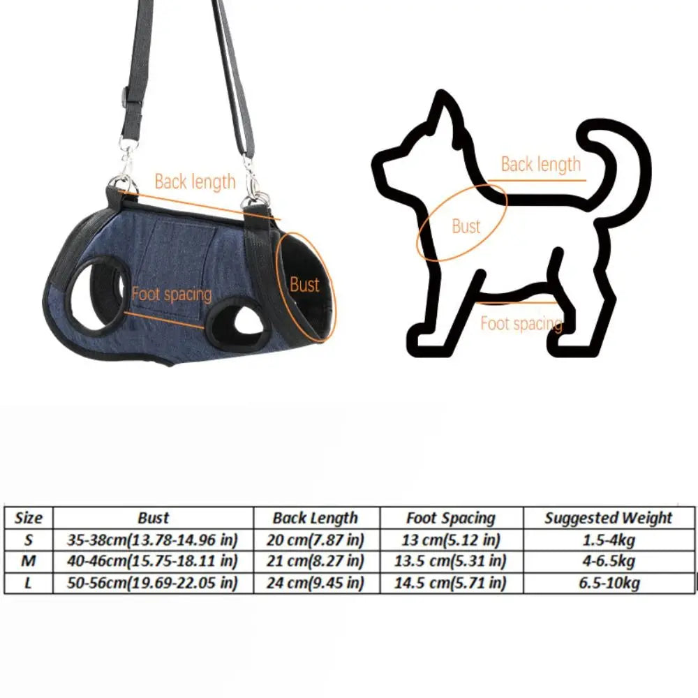 Adjustable Straps Dog Sling Harness Breathable with Pockets Carry Dog Shoulder Bag Soft Dog Lift Harness Walking The Dog