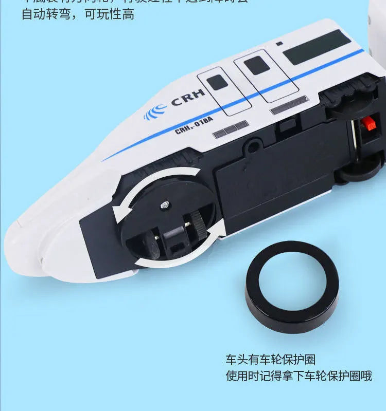 Harmony Railcar Simulation High-speed Railway Train Toys 3D Electric Bullet Train with Light Model Building Toy GIft Car for Kid