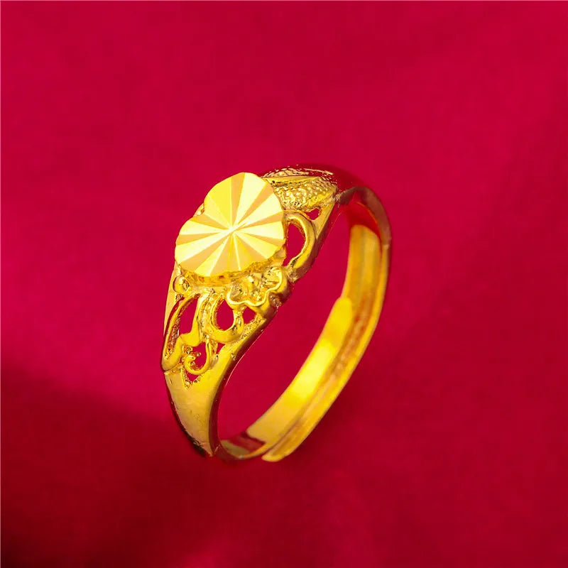ANIID Dubai Gold Color Ring For Women Resizable Brazilian Wedding Bride Arabic Ethiopian Finger Ring Nigerian Jewellery Moroccan
