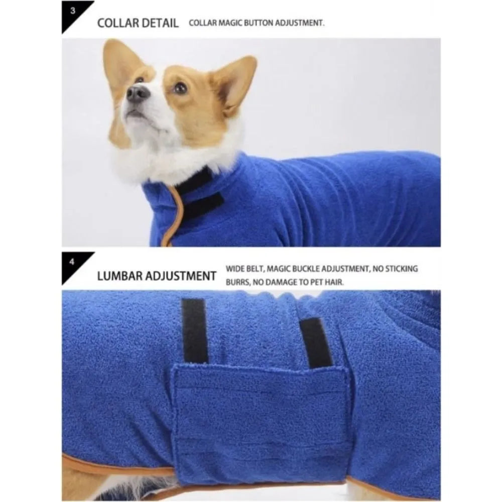 Pet Product Absorbent Dog Bathrobe Quick Drying Soft Fiber Dog Bath Towel Adjustable Pet Absorbent Bathrobe Large Small Dogs