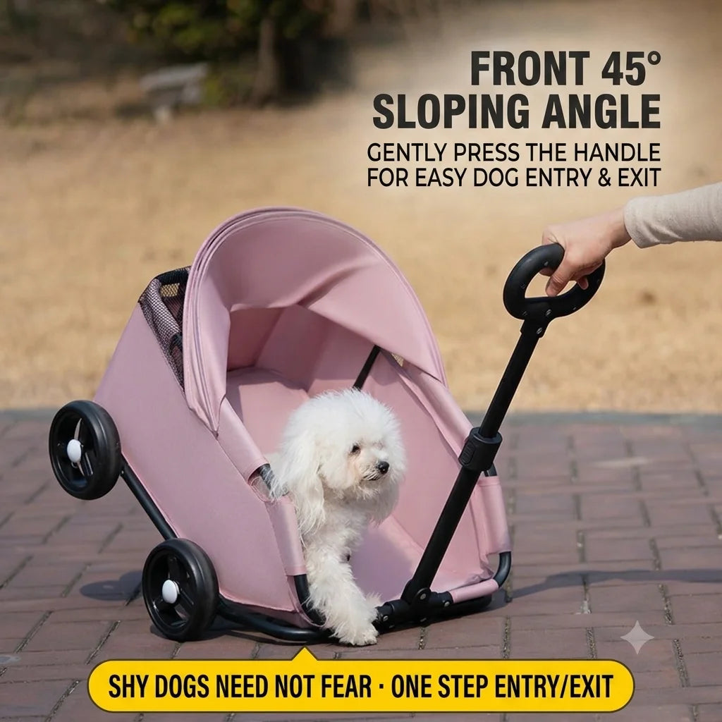 Pet Stroller Dogs Cats Teddy Bear Baby Stroller Small Pet Stroller Light and Foldable Suitable Outdoor Travel Dog Cat Supplies