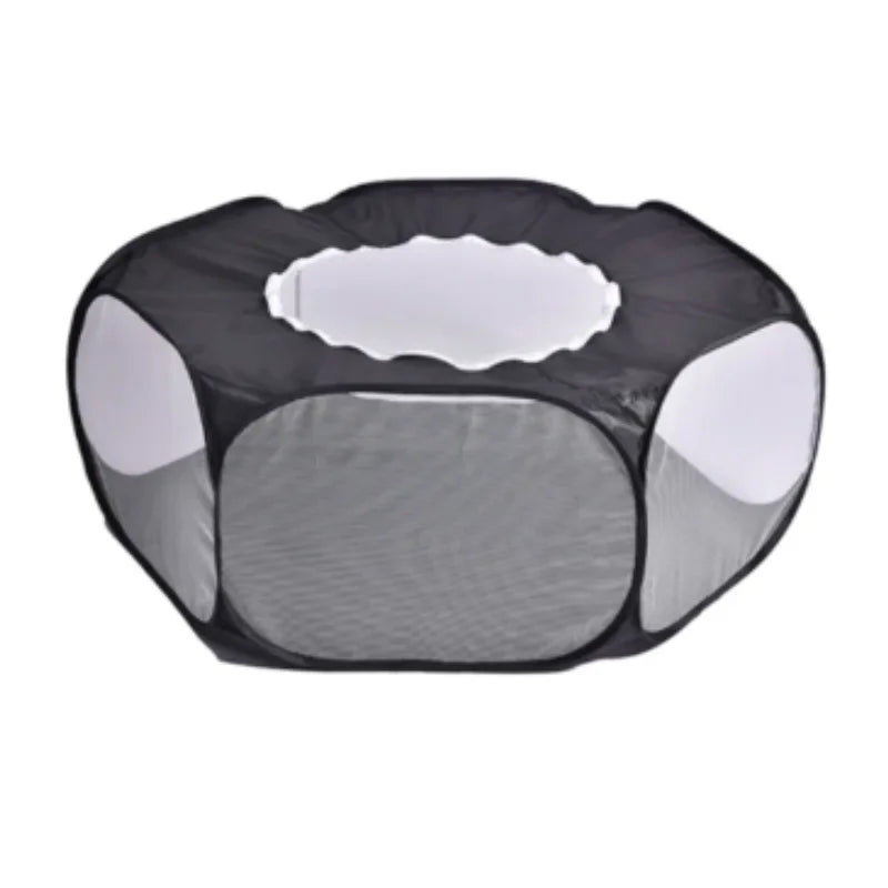 Transparent Portable Pet Cage Tent Dog Cat Playpen Open Folding Yard Fence for Hamster Rabbit Guinea Pig Small Pet Cage