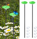 2Pcs Vibrant Floral Bee Water Station with Beads Outdoor Garden Insect Butterfly Drinking Cup Hummingbird Feeder Yard Art Decor