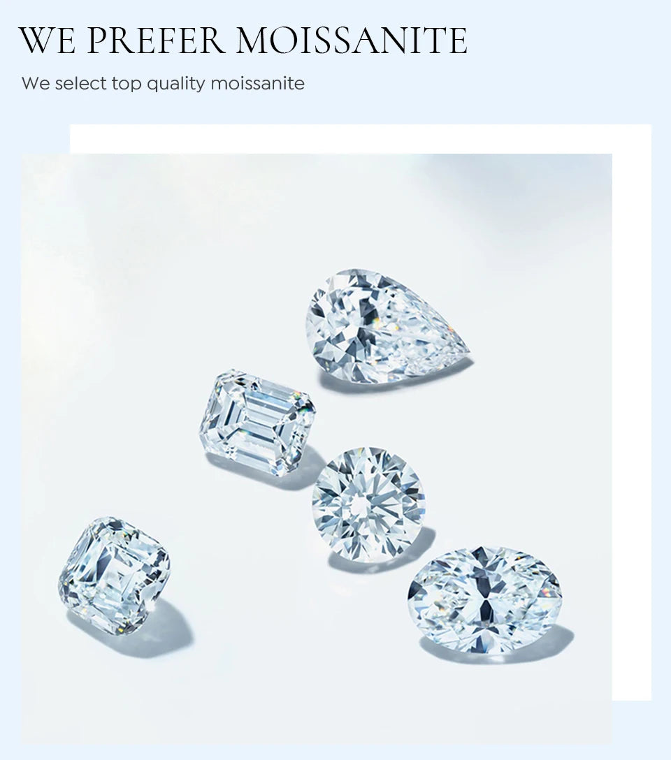 Luxury 1.4ct D Color Moissanite Diamond Ring for Women Real 925 Sterling Sliver Wedding Engagement Eternity Band Jewelry New